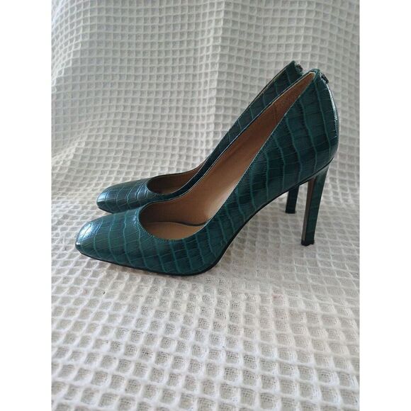 SAM EDELMAN Womens Green Crocodile Arch Support Breathable Padded Heels - Picture 2 of 8